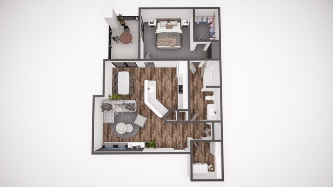 1 Bed • 1 Bath 2076 floor plan